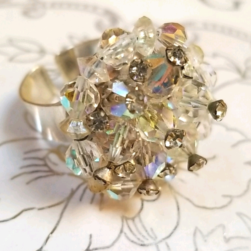 Repurposed Vintage Crystal Earring Adjustable Band